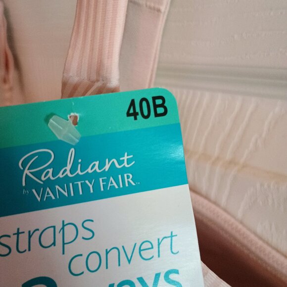 Vanity Fair Radiant Bra, 2 Way Convertable Straps, 40B, Flesh Tone, New W Tags - Picture 4 of 5